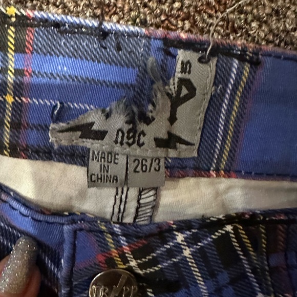 Tripp NYC Blue Plaid Skinny Jeans - Picture 5 of 5
